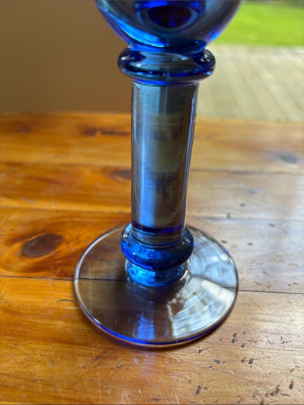 Cobalt Blue Handblown Drinking Glasses Wine Goblets - Set of 2 - Picture 3 of 8